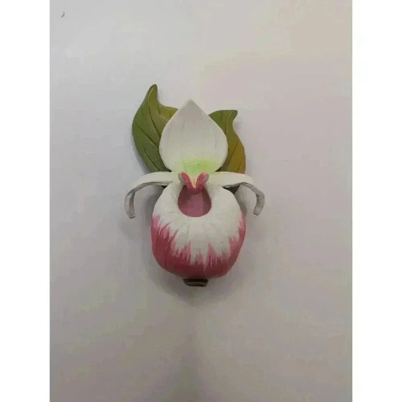 Handmade Leather Orchid Pin - Unique 3D Floral Brooch - Statement Piece - Picture 2 of 5